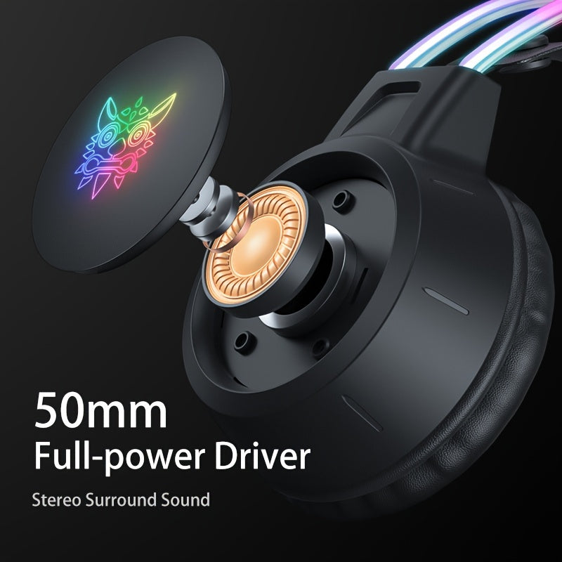 Casque Gaming ONIKUMA RGB - Micro Antibruit Double Perche, Son Surround Stéréo