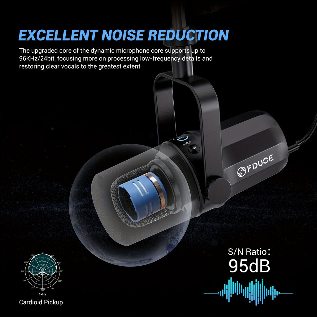 Microphone USB/XLR FDUCE SL40+ 96kHz/24bit - Isolation Vocale Pro