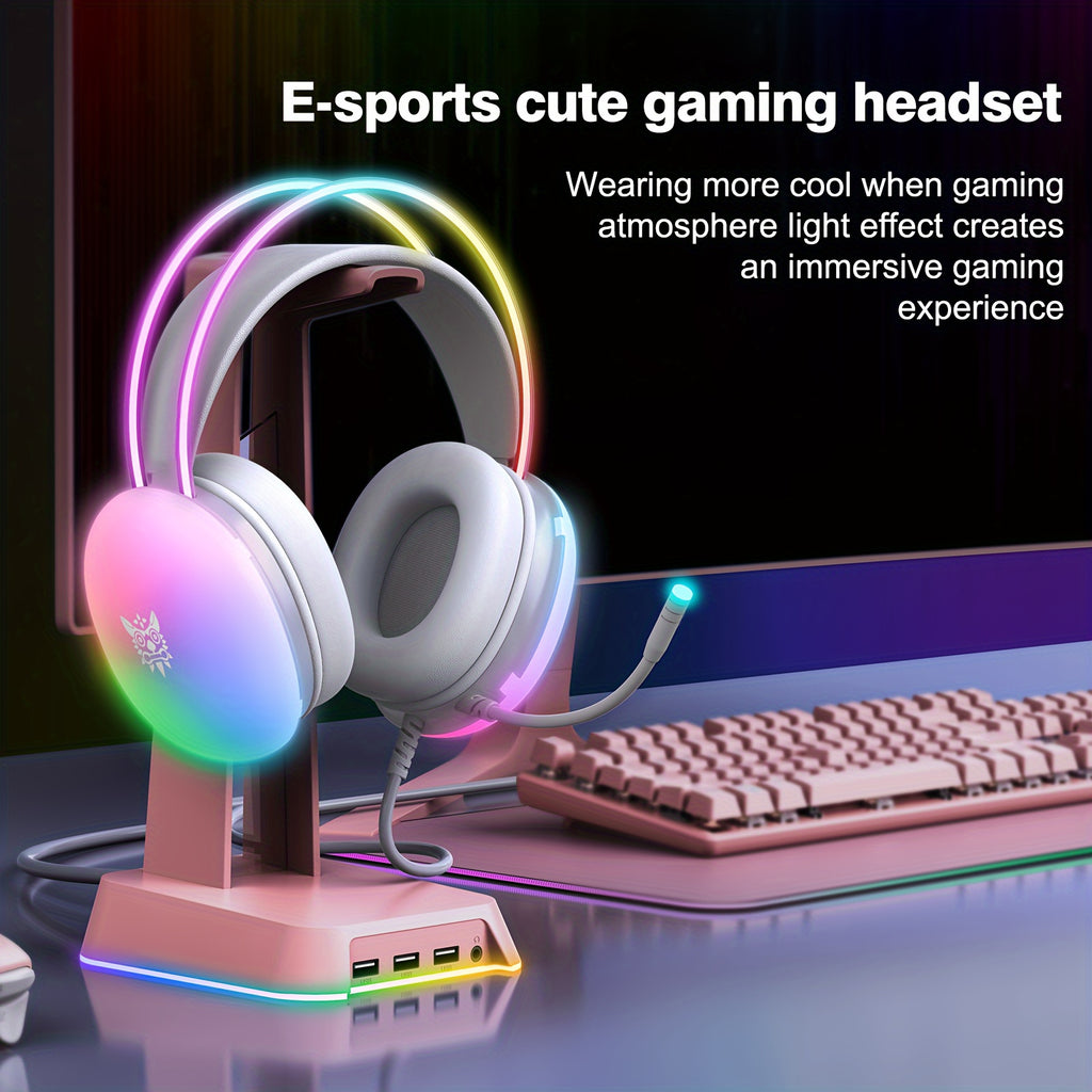 Casque Gaming ONIKUMA X25 RGB LED - Son Surround 7.1 Antibruit pour PS4/PS5/Xbox/PC
