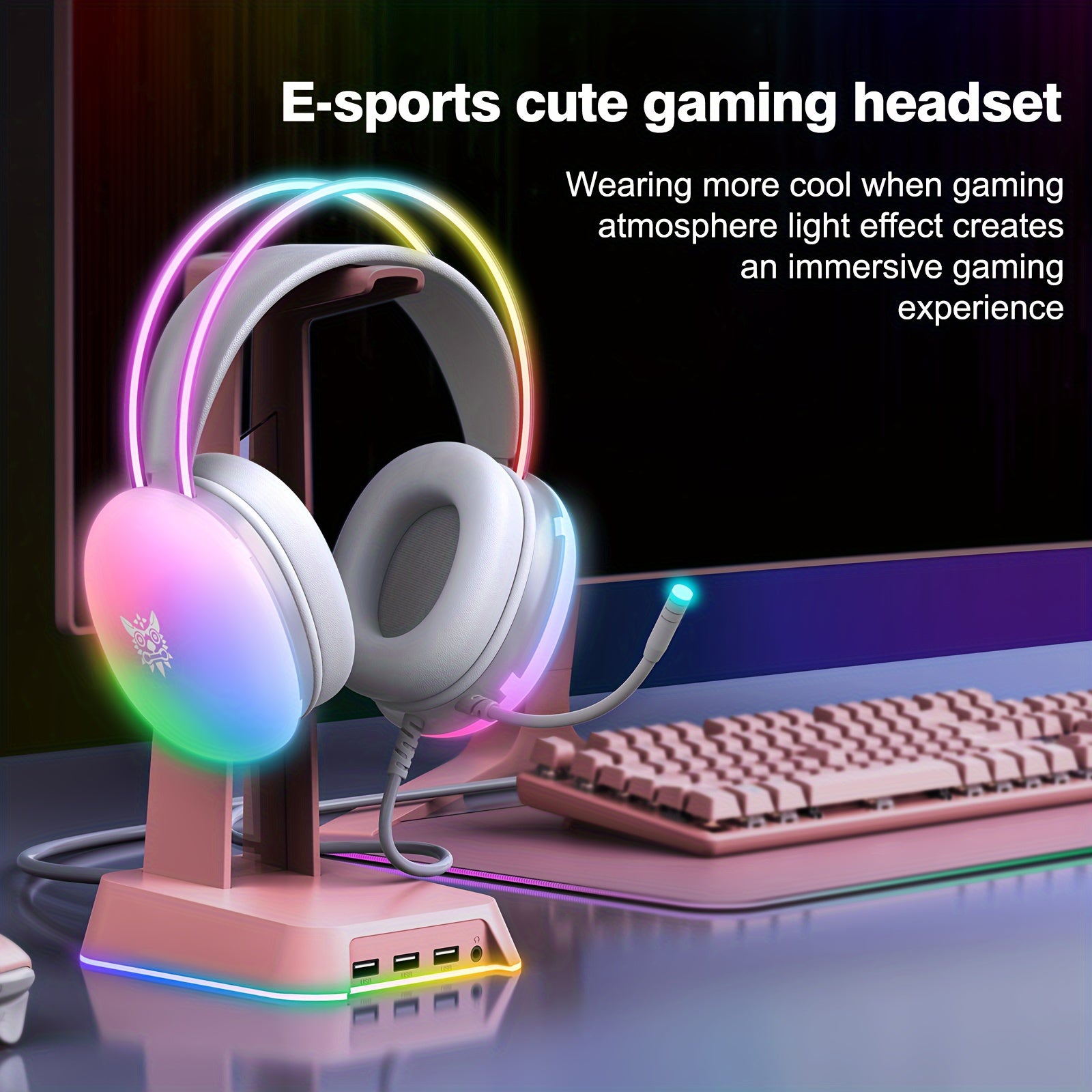 Casque Gaming ONIKUMA X25 RGB LED - Son Surround 7.1 Antibruit pour PS4/PS5/Xbox/PC