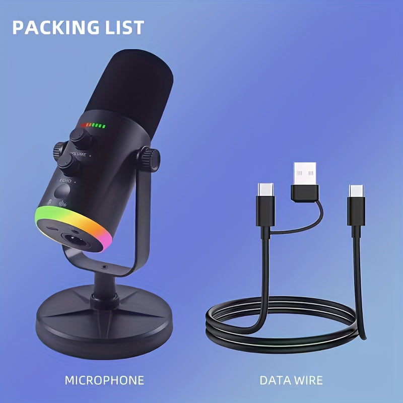 Microphone Dynamique XLR/USB RGB - Gaming & Streaming Pro
