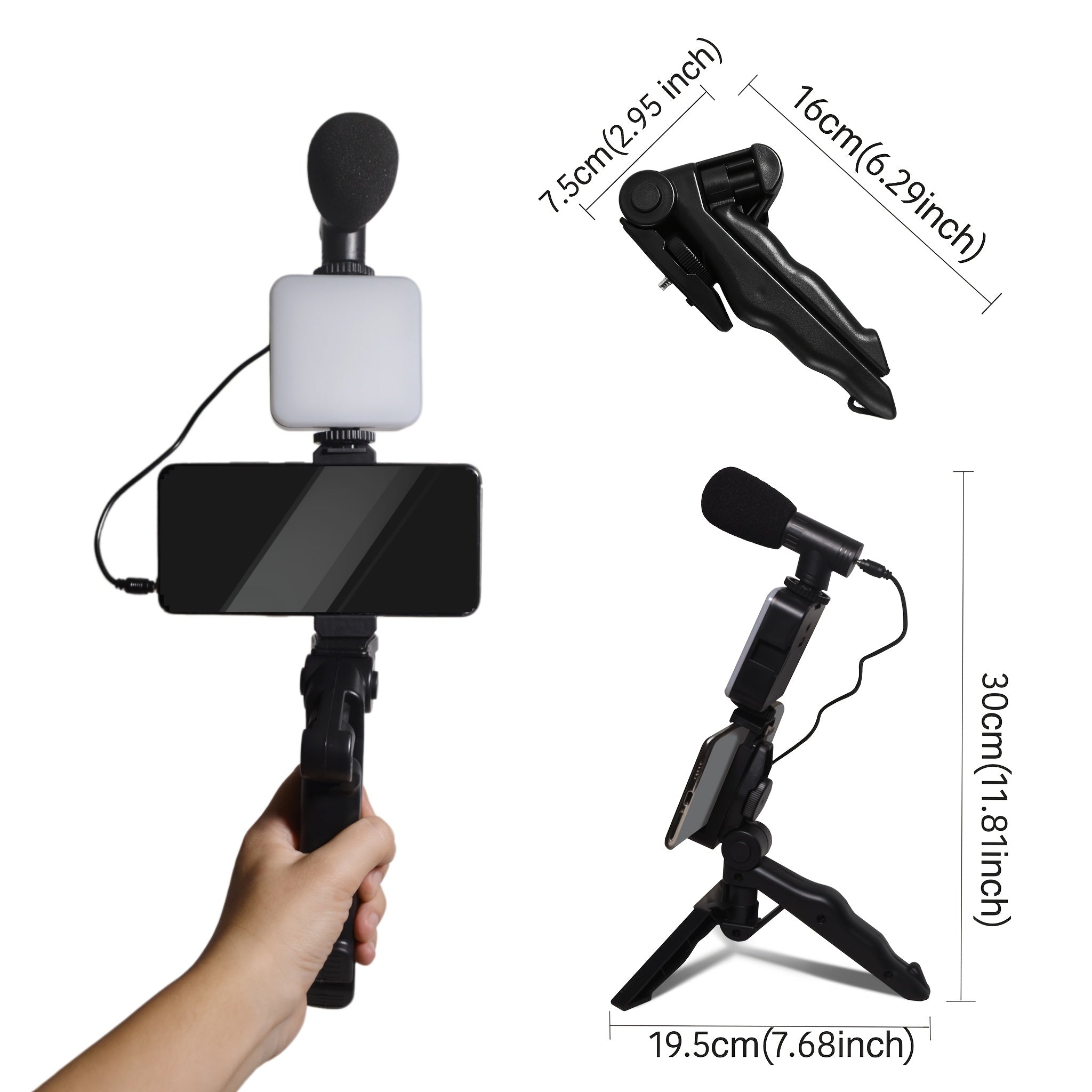 Kit Vlogging Complet avec Trépied, LED et Micro