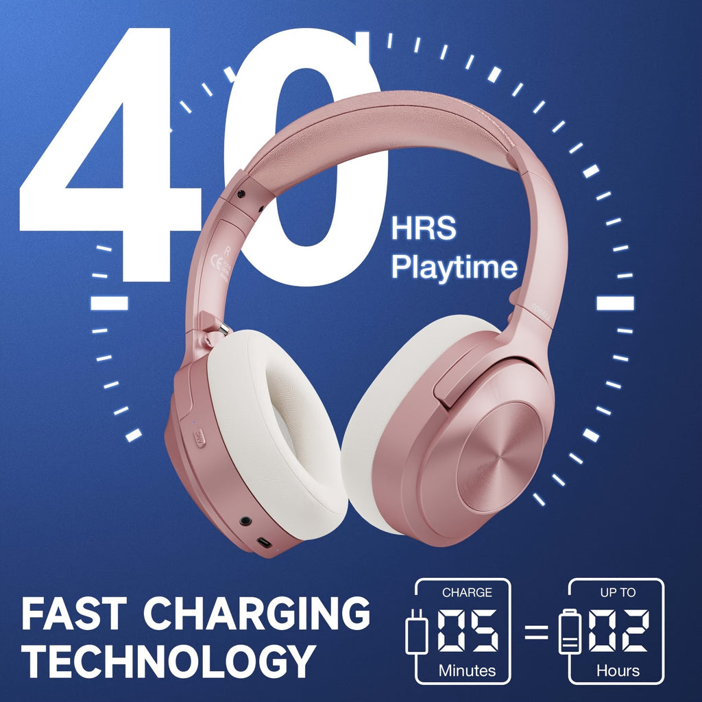 Casque Sans Fil à Réduction de Bruit Active - Audio Hi-Res 40h d'Autonomie Pliable