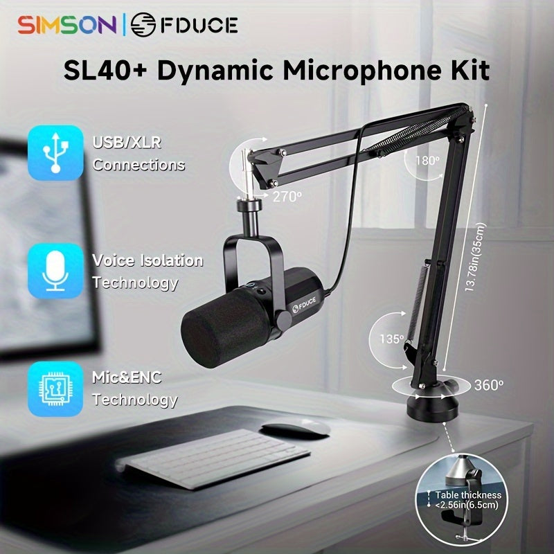 Microphone USB/XLR FDUCE SL40+ 96kHz/24bit - Isolation Vocale Pro
