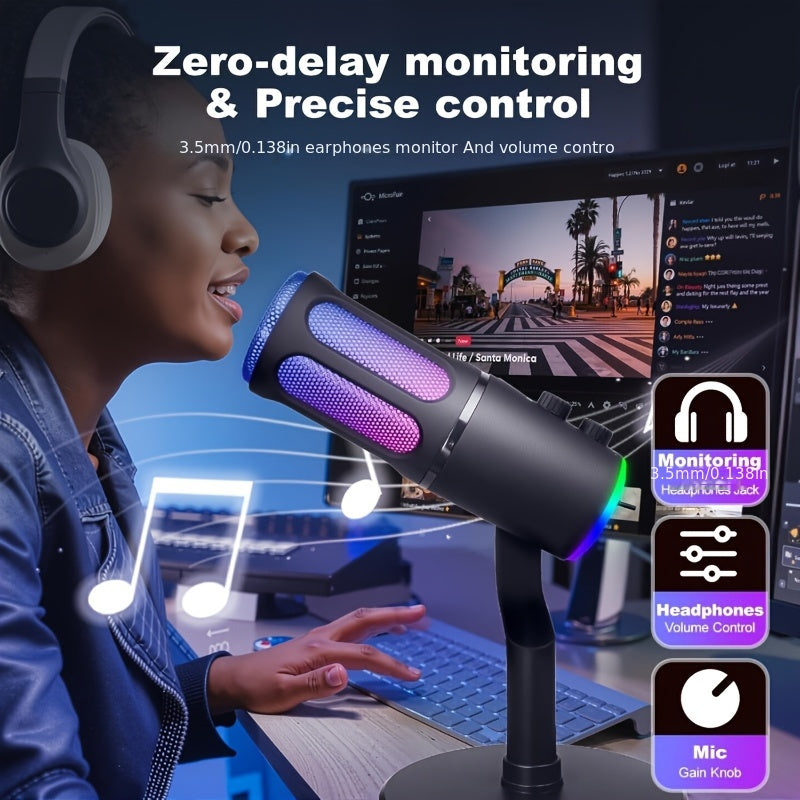 Micro Condensateur pour Gaming, Streaming et Enregistrement