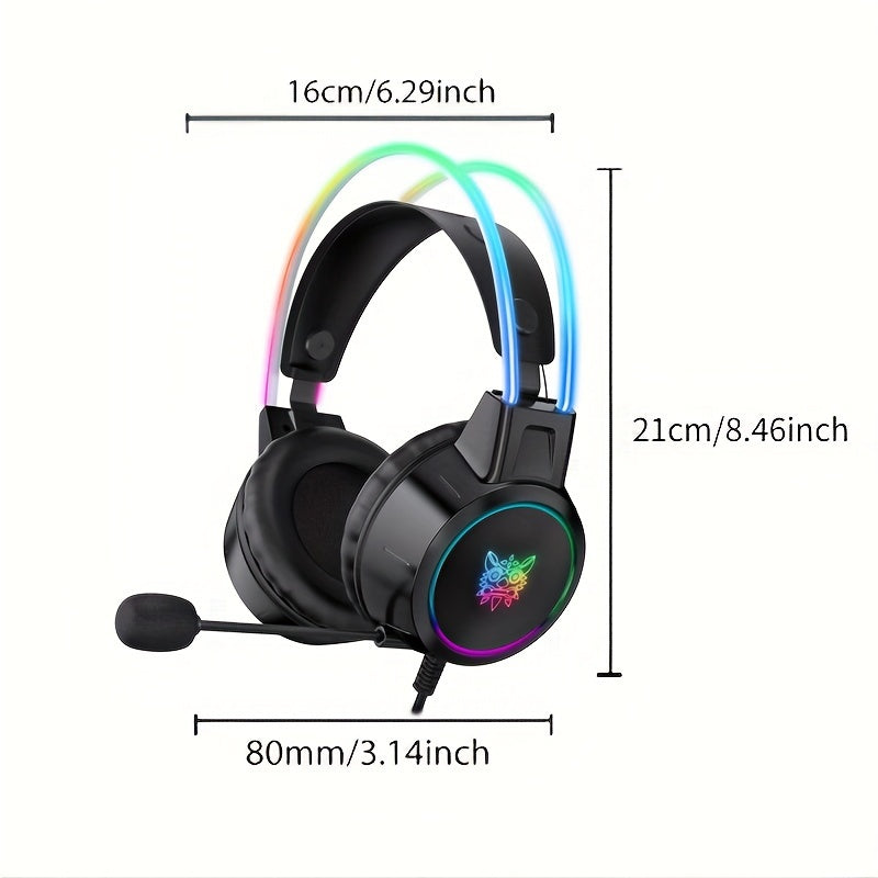 Casque Gaming ONIKUMA RGB - Micro Antibruit Double Perche, Son Surround Stéréo