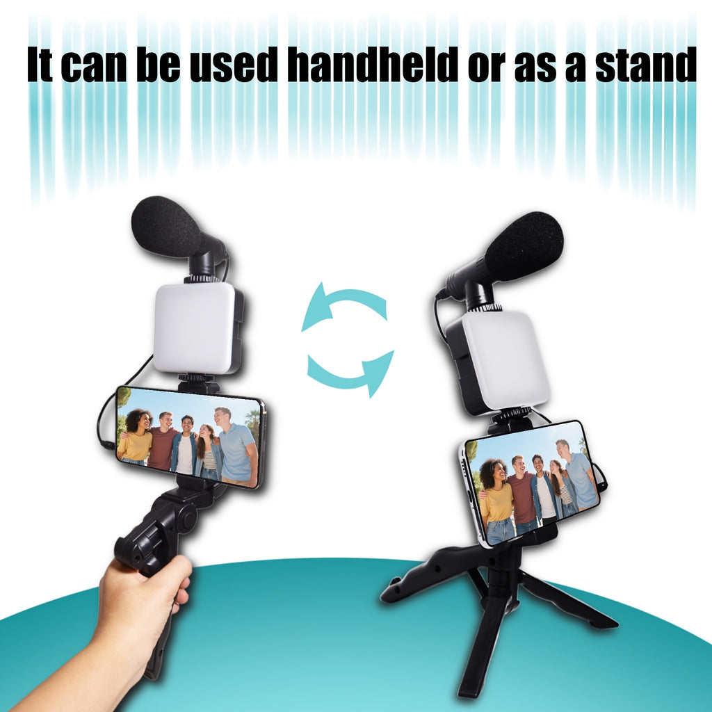 Kit Vlogging Complet avec Trépied, LED et Micro