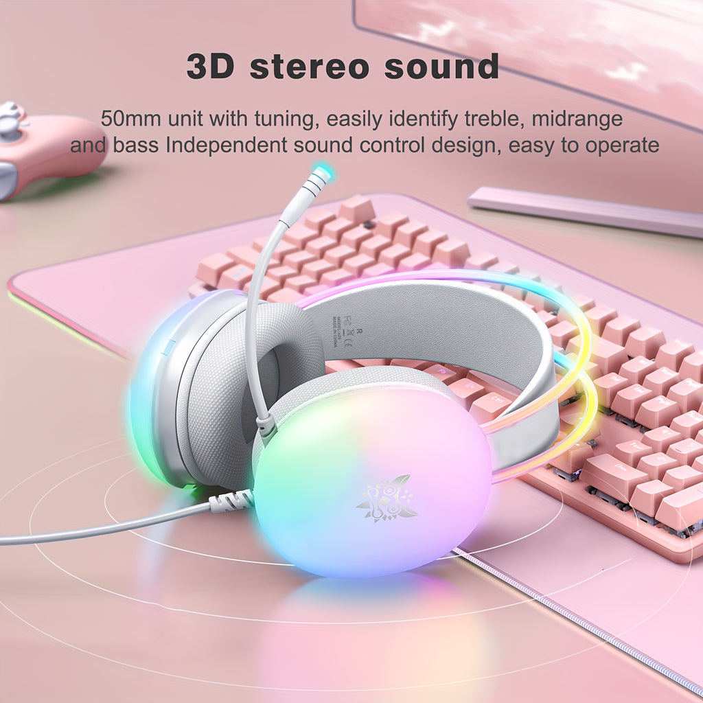 Casque Gaming ONIKUMA X25 RGB LED - Son Surround 7.1 Antibruit pour PS4/PS5/Xbox/PC