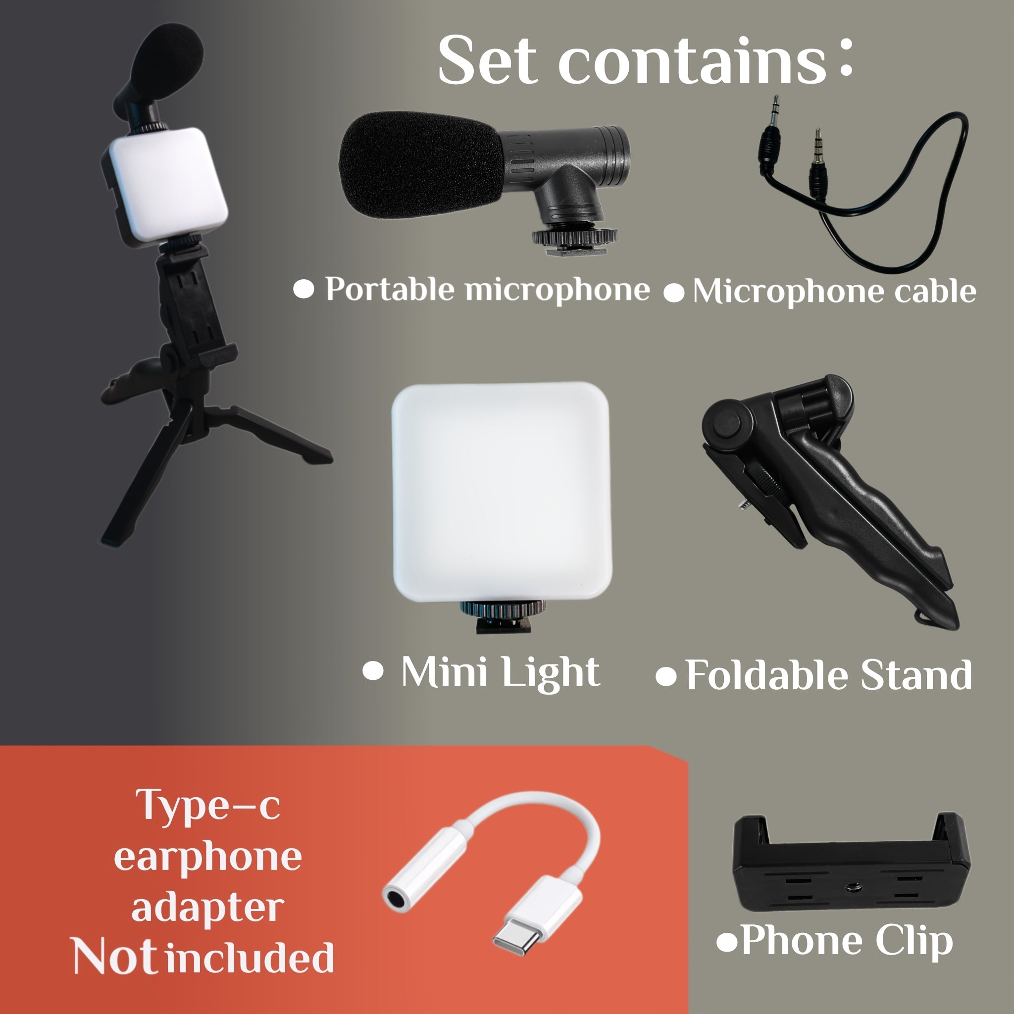 Kit Vlogging Complet avec Trépied, LED et Micro