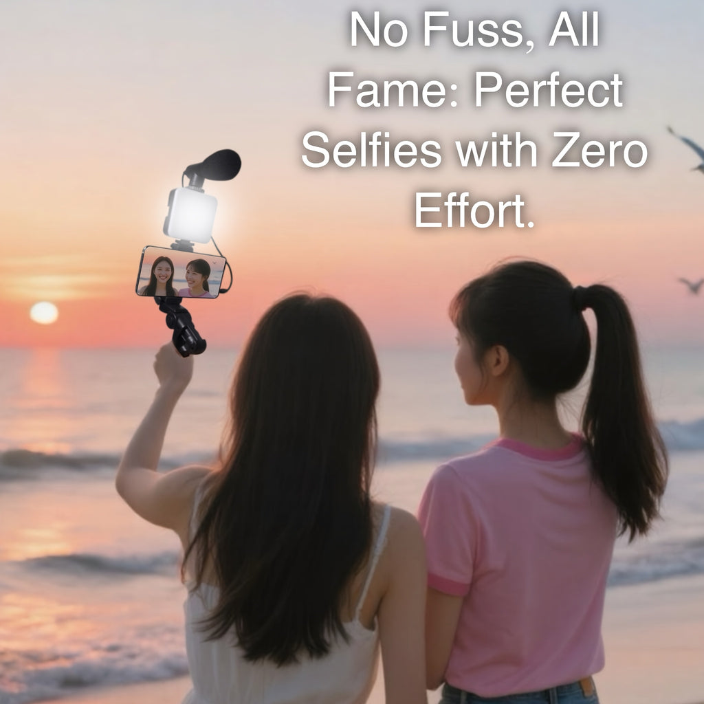 Kit Vlogging Complet avec Trépied, LED et Micro