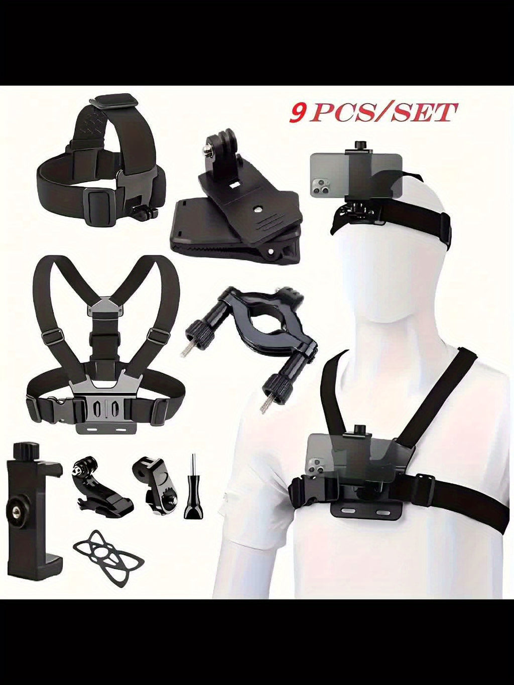 Kit Fixation 9-en-1 Téléphone & Caméra Action