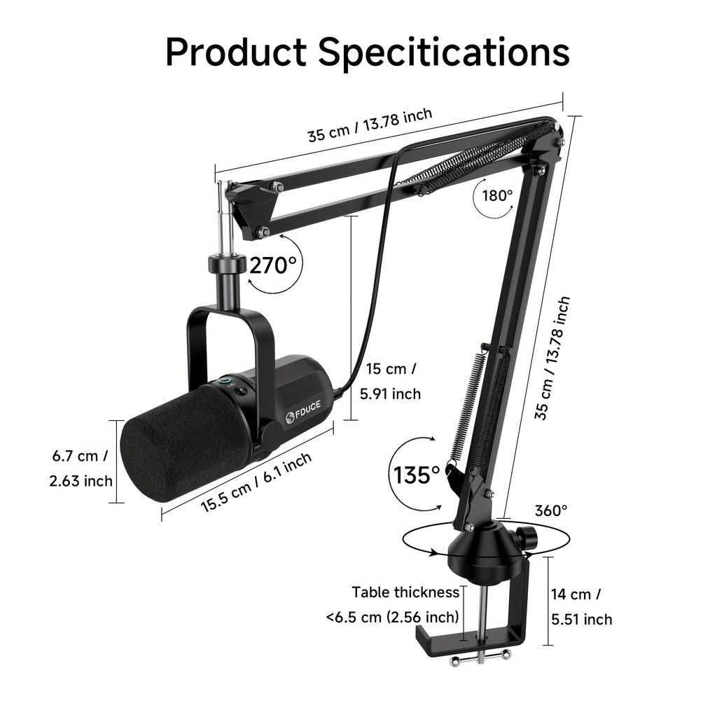 Microphone USB/XLR FDUCE SL40+ 96kHz/24bit - Isolation Vocale Pro
