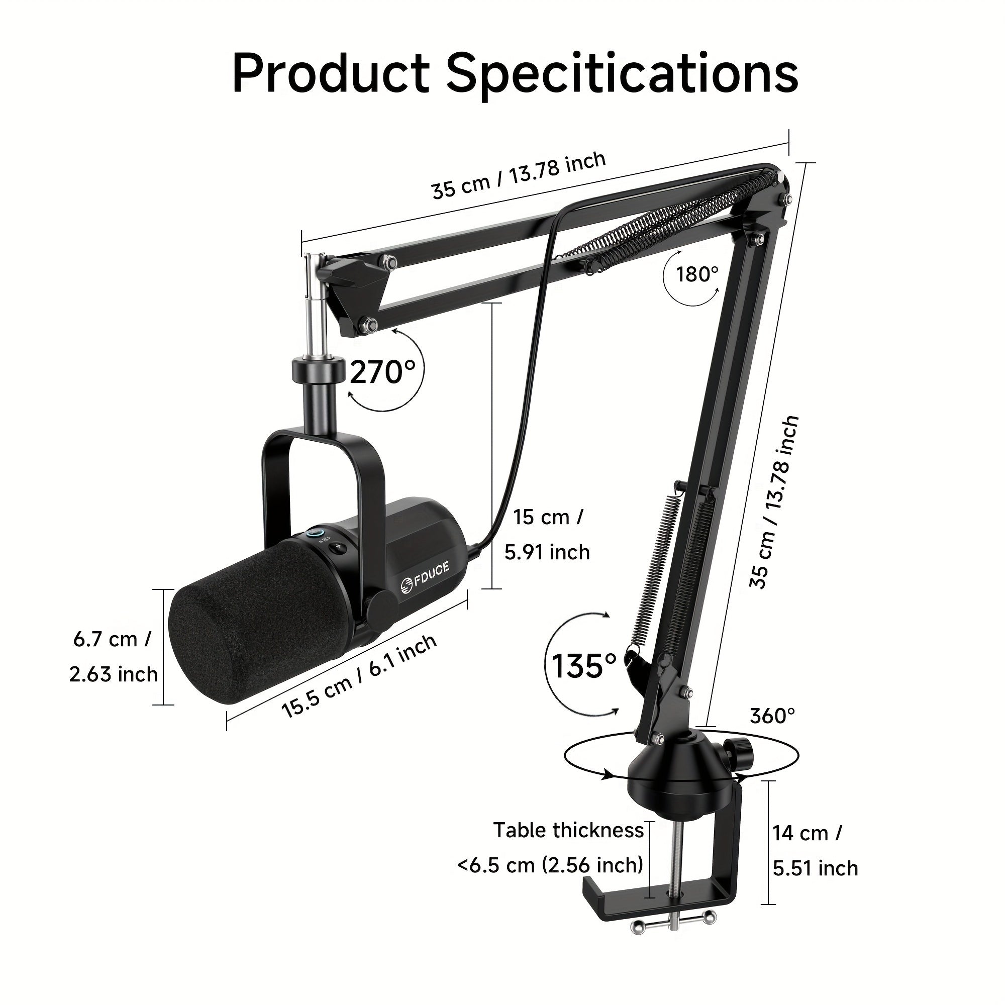 Microphone USB/XLR FDUCE SL40+ 96kHz/24bit - Isolation Vocale Pro
