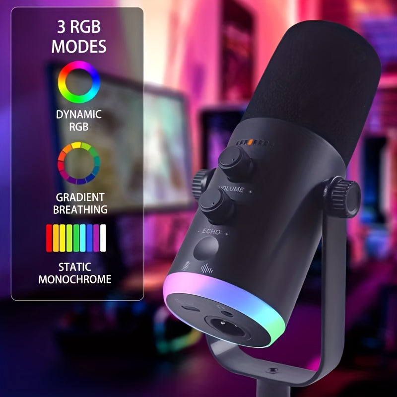 Microphone Dynamique XLR/USB RGB - Gaming & Streaming Pro
