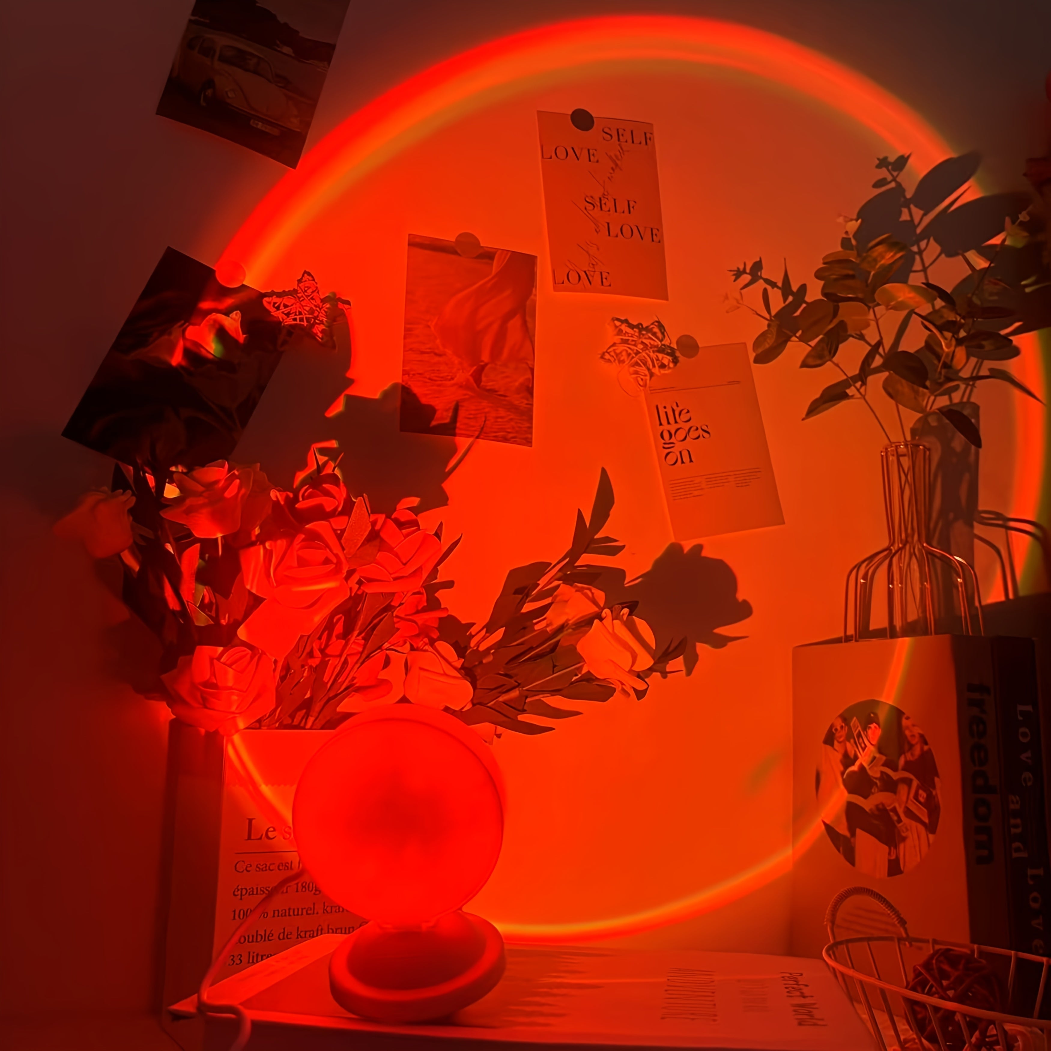 Lampe de Projection Coucher de Soleil RGB - Lampe d'Ambiance Minimaliste avec Télécommande USB