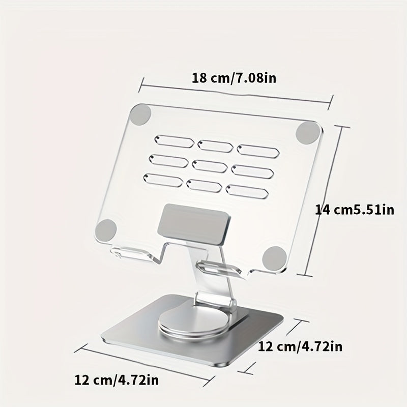 Support Tablette Acrylique Rotatif 360° - Pliable pour iPad et Smartphone