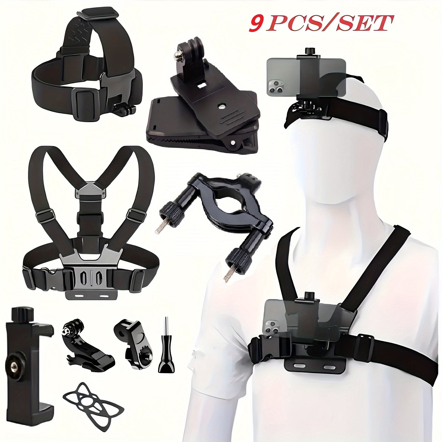 Kit Fixation 9-en-1 Téléphone & Caméra Action