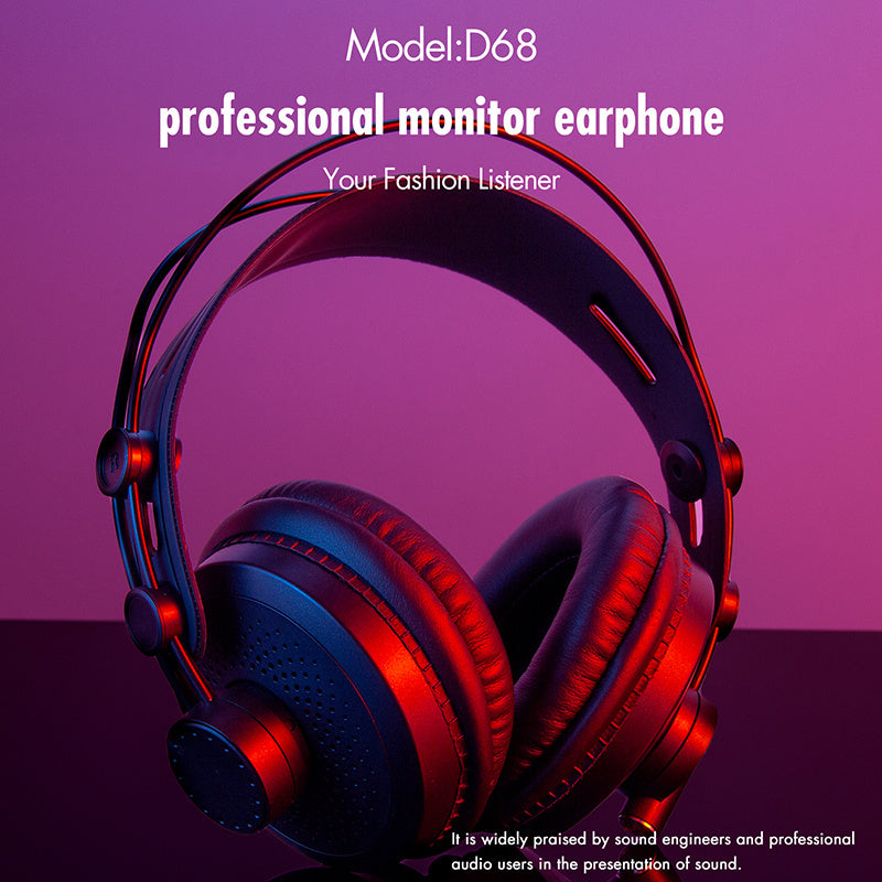 Casque Monitoring D68 - Studio Enregistrement - Câble Détachable - Podcasting