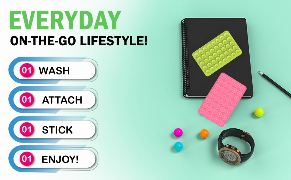 Support Ventouse Double Face en Silicone pour Téléphone - Angle Ajustable