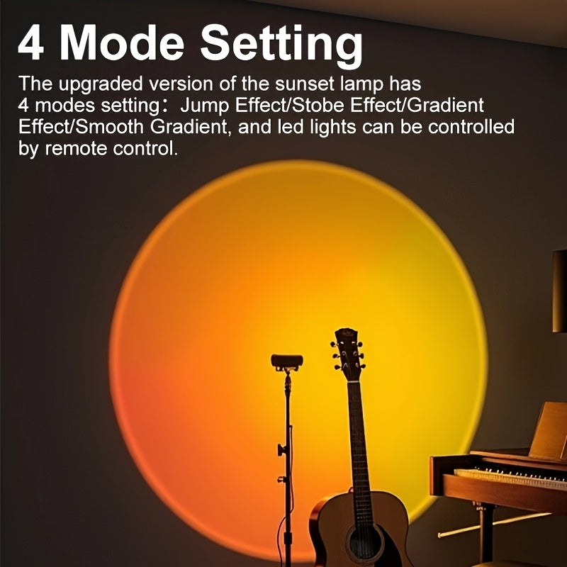Lampe Coucher de Soleil RGB - Lampe d'Ambiance avec Télécommande et Support Ajustable