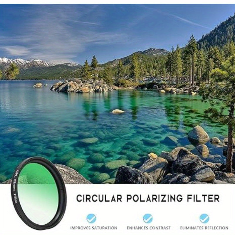 5Filtre CPL Polarisant 52mm à Pince pour Smartphone - Élimine Reflets et Éblouissements