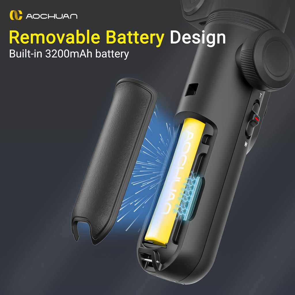 AStabilisateur AOCHUAN Smart XPro - Gimbal Smartphone avec Trépied & LED