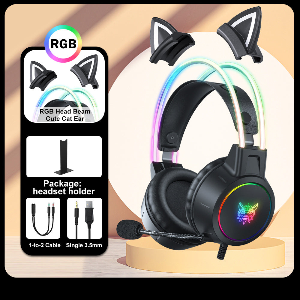 Casque Gaming ONIKUMA x15pro Oreilles de Chat RGB