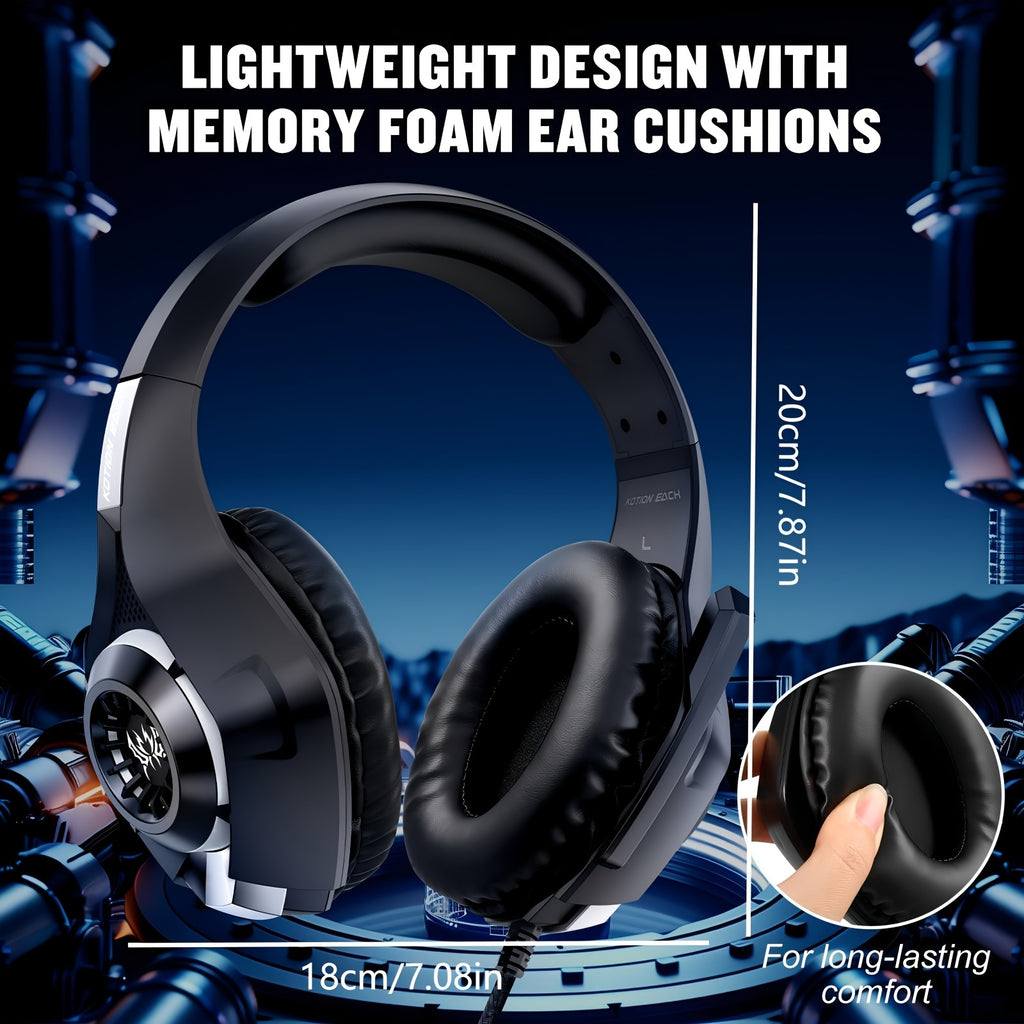 Casque Gaming RGB PC PS4 PS5 avec Micro Antibruit, Éclairage LED, Son Surround Basses, Coussinets Mousse Mémoire pour Xbox Series X/S, NS