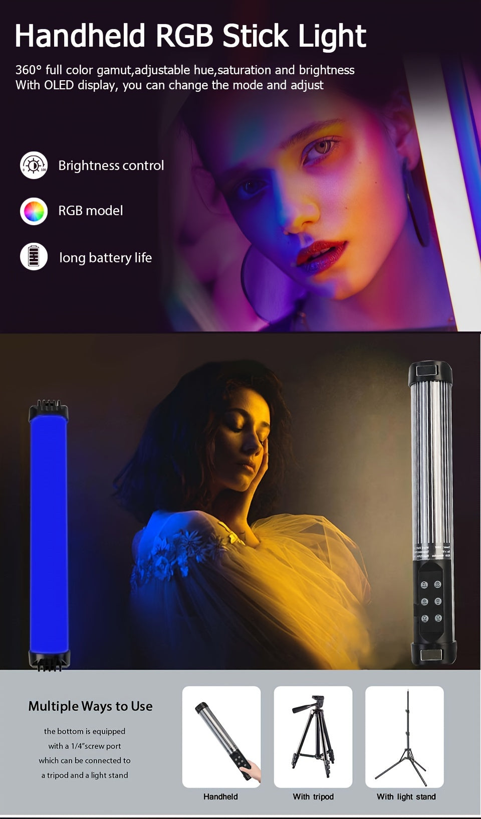 Bâton Lumineux LED RGB 11 pouces