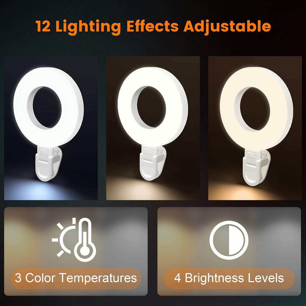 Ring Light Portable Rechargeable - 80 LED avec 3 Températures de Couleur