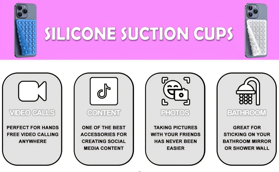 Support Ventouse Double Face en Silicone pour Téléphone - Angle Ajustable